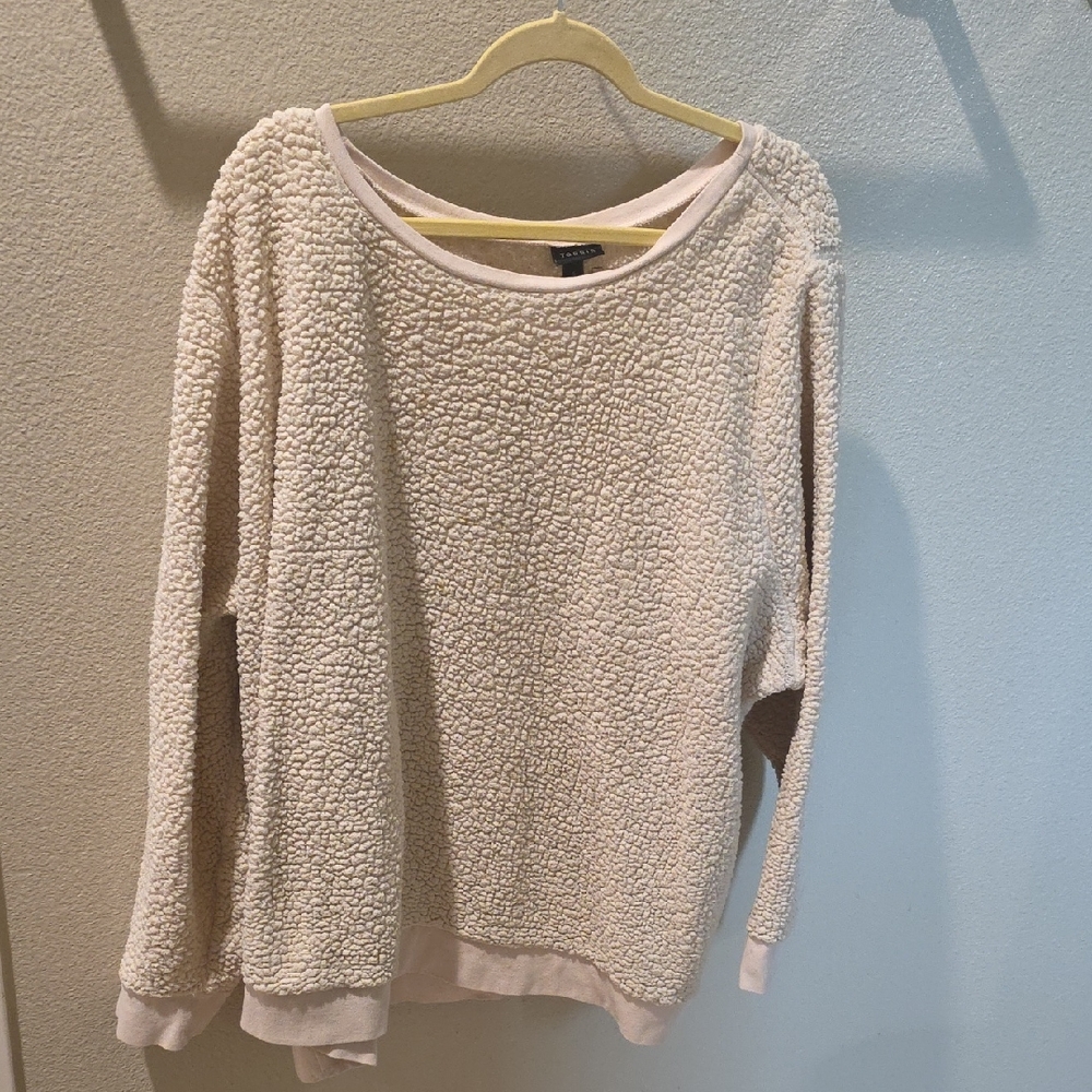 Torrid Cream Long Sleeve Sherpa Top